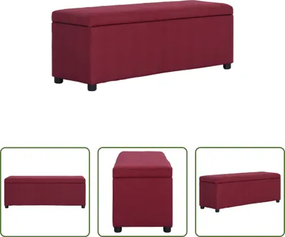 Produktbild von The Living Store Bank mit Staufach 116 cm Weinrot Polyester