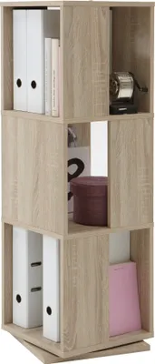 Produktbild von Drehregal >TOWER< in Eiche Nachbildung - 34x108x34cm (BxHxT)
