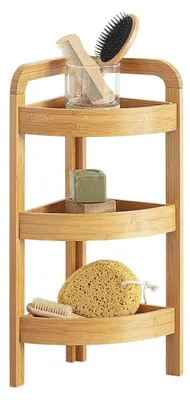 Immagine prodotto di Scaffale angolare a 3 ripiani – Ideale per cucina o bagno, salvaspazio