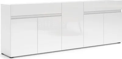 Image de Elenia - Buffet, 225x38x79h cm Blanc Brillant, 3 Étagères Italy