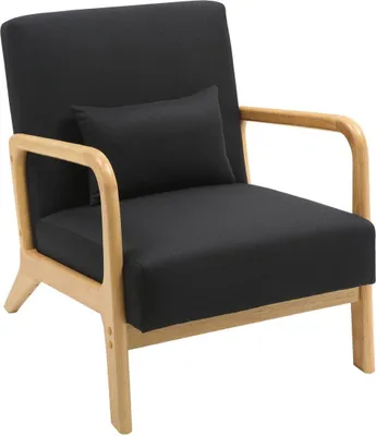 Image de FONCHAIR CONFORT ÉLÉGANT - REAPL CHAID - rembourrage en tissu, coussins lombaires inclus | Couleur : noir
