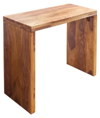 Image de Bureau droit ORBO 100 cm en bois massif de Sheesham verni – Design épuré marron naturel