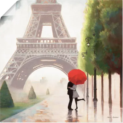 Produktbild von ARTland Poster Paris Romanze II Größe: 50x50 cm