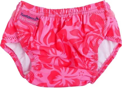 Produktbild von Konfidence Aqua Nappy Schwimmwindel Badewindel Babybadehose 3-30 Monate Rosa Blümchen