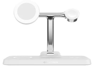 Produktbild von HYPER HJ3004WHGL, Drinnen, Gleichstrom, USB, Kabelloses Aufladen, Silber, Weiß