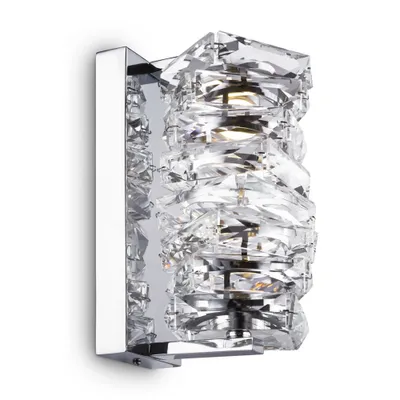 Immagine prodotto di Applique LED, vetro, cromo, acciaio inox, H 23,5 cm