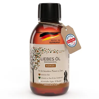 Produktbild von MakeLove Massageöl Liebesöl Kokos für Erotische Massage | Partnermassage | Tantra - 250ml