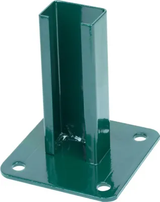 Image de Platine de fixation Strend Pro EUROSTANDARD, 60x40 mm, vert, RAL6005, pour ancrage, pour poteau