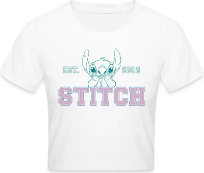 Produktbild von Lilo & Stitch | Stitch Est. 2002 Crop Top, XS, Weiß
