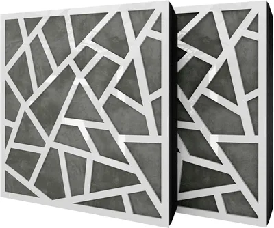 Immagine prodotto di Set di 4 pannelli acustici SKYROSS in velluto, 50x50x5 cm, bianco/grigio