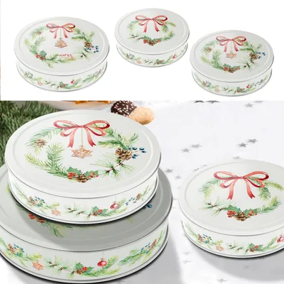 Produktbild von Gebäckdosen 3er Set "Nostalgie" 3 Größen Metall Weihnachtskekse Weihnachtsgebäck Keksdose Dose Weihnachtsdose