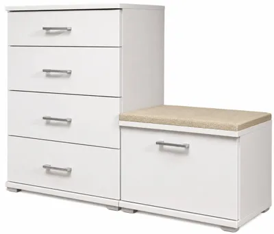 Produktbild von Schuhschrank Set mit Sitzbank Weiß, 85x110x35 cm, Garderobe