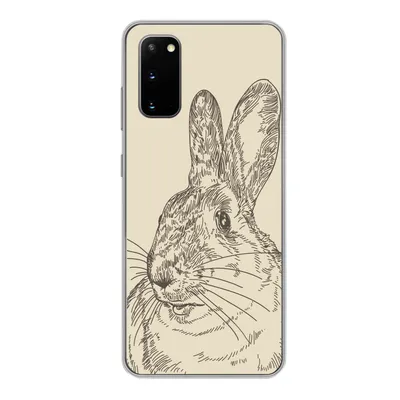 Produktbild von MuchoWow® Handyhülle Schutzhülle Hülle für Samsung Galaxy S20 Vintage-Illustration eines Kaninchens Silikon Softcase Handy Hülle - Bild