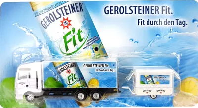 Produktbild von 2 x Gerolsteiner Fit Spielzeug LKW mit Anhänger