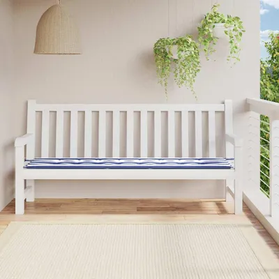 Produktbild von vidaXL Gartenbank-Auflage Blau&Weiß Gestreift 200x50x3 cm Stoff