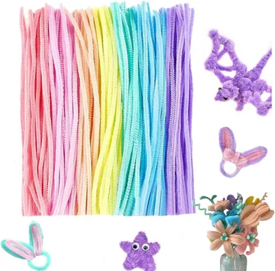Produktbild von 300 Stš¹ck Chenilledraht Pfeifenreiniger - Mehrfarbig - Basteldraht - 30 cm - 7 Farben - Bastelmaterial fš¹r Kinder M?dchen Jungen