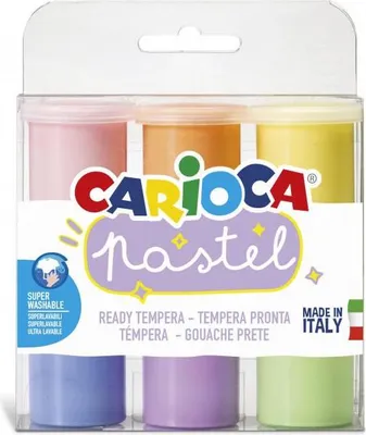 Productafbeelding van Carioca 43185, Blauw, Groen, Oranje, Roze, Violet, Geel, 25 ml, Verpakking, Italië, Kunststof doos, 6 stuks