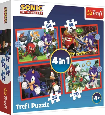 Obrázek produktu pro Trefl Sonic The Hedgehog The adventures of Sonic, 54 kusů, Videohra, 4 rok/roky