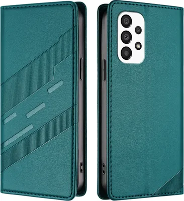 Produktbild von Hülle für Samsung Galaxy A33 5G, Kunstleder Brieftaschen Handyhülle mit Kartenfach und Standfunktion Grün