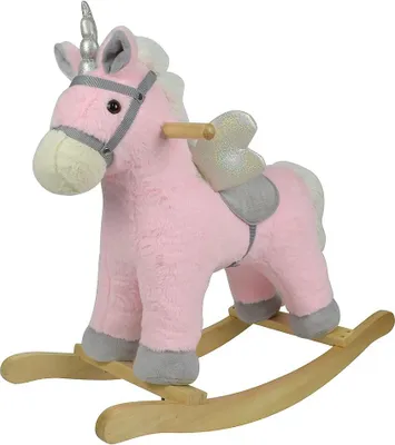 Produktbild von Chipolino Schaukeltier Einhorn Sound, weiches Plsch, ab 18 Monaten, Haltegriffe rosa