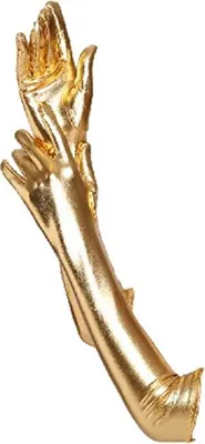 Produktbild von krautwear® Damen Finger Handschuhe Glitzer Metallic ca. 44 cm Lang Gold oder Silber (gold)