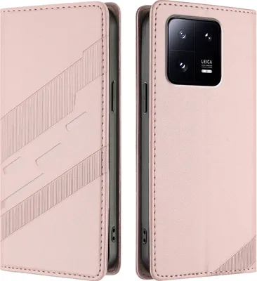 Produktbild von Hülle für Xiaomi 13 Pro, Kunstleder Brieftaschen Handyhülle mit Kartenfach und Standfunktion Pink