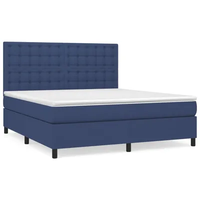 Immagine prodotto di vidaXL Letto a molle con materasso blu 160x200 cm in tessuto
