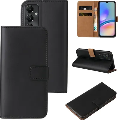Produktbild von Handy Hülle für Samsung Galaxy A05s Klapphülle Bookcase Flip Cover Handy Tasche Etui Farbe: Schwarz