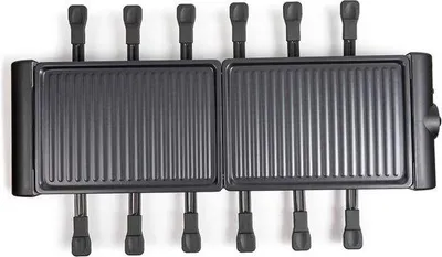 Zdjęcie produktu dla Zestaw do raclette dla 12 osób – 2 płyty grillowe z powłoką zapobiegającą przywieraniu i regulacją termostatu