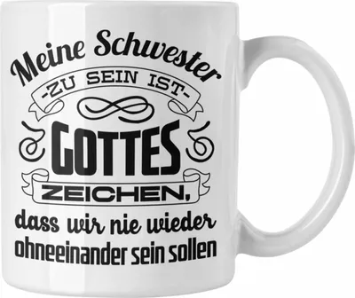 Produktbild von Trendation - Beste Schwester Tasse mit Spruch Geschenkidee Geburtstag Schwester von Schwester (Weiß)