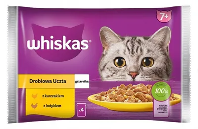 Zdjęcie produktu dla WHISKAS Senior karma dla kota mix drobiowy 52x85g