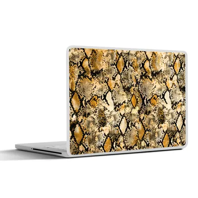 Produktbild von MuchoWow® Laptop Aufkleber Sticker Cover Tiermuster - Schlange - Gold 25x18 cm - Laptop-Deko