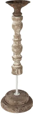 Image de Clayre & Eef 6H2187 Bougeoir Ø 17x51 cm blanc - marron