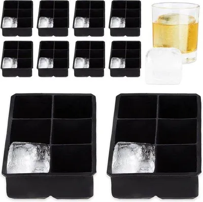 Obrázek produktu pro Forma na ledové kostky Famanu XL pro velké kostky ledu – 5 cm – 6 kostek – černá