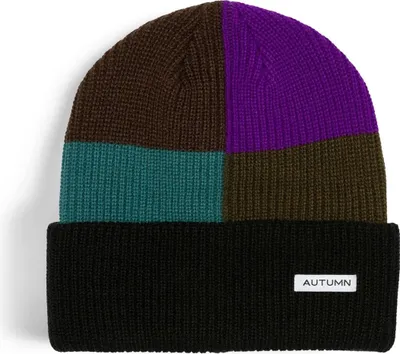 Produktbild von Autumn Patchwork Black Beanie Mütze