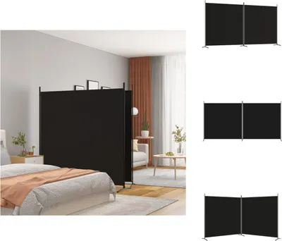Obrázok produktu pre vidaXL 2-dielny paraván čierny 348x180 cm látka - oddeľovač miestností