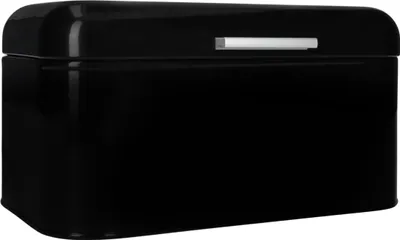 Produktbild von QUVIO Brotkasten - Brotkasten - Brot aufbewahren - Brotaufbewahrungsbox - Brotkasten - Klappdeckel - Scharnierdeckel - Schwarz - Eisen - 9,5 Liter Inhalt - 20 x 30 x 16 cm
