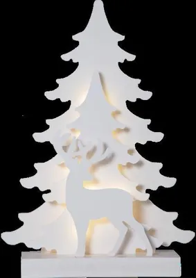 Produktbild von LED Weihnachtsdeko 'Grandy', Holz, Tanne & Hirsch, 41 cm
