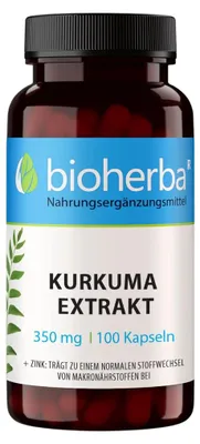 Obrázek produktu pro Kurkuma extrakt 350 mg – 100 kapslí – Bioherba