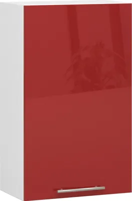 Produktbild von Küchenhängeschrank – Küchenoberschrank – Hängeschrank mit Tür W50 – OLIWIA – Rot Hochglanz – Glänzende Eleganz für Ihre Küche