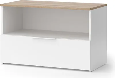 Produktbild von Kommode Vicco Wido Weiß/Sonoma 80 x 50 cm mit 1 geschlossenem Fach, Model 57450