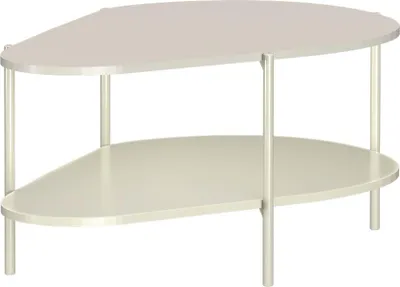 Produktbild von Wohnzimmer-Couchtisch 90 cm breit in kaschmir mit Ablageboden MAZARA-161