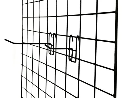 Produktbild von 10 x Haken für Wandgitter Wanddekor Gitter Ladenbaugitter Gitterwand schwarz Länge 9cm