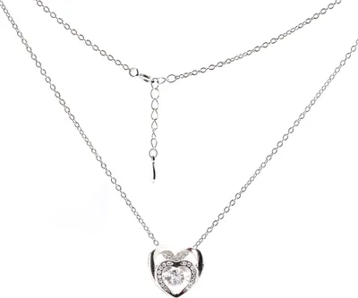 Produktbild von Golders Halskette aus 925 Silber mit Dopellherz-Anhänger mit Zirkonia