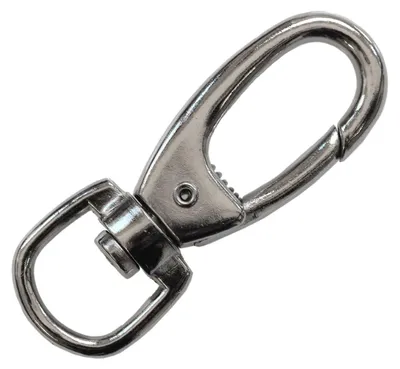 5x Metall Karabinerhaken, silberfarben 15x62 mm