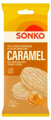 Produktbild von Sonko Reis-Mais-Waffeln mit Karamellüberzug 65 g, 4 Stück, glutenfrei