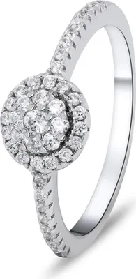 Produktbild von Schöner silberner Ring mit Zirkonen RI029W - Kreislauf: 58 mm