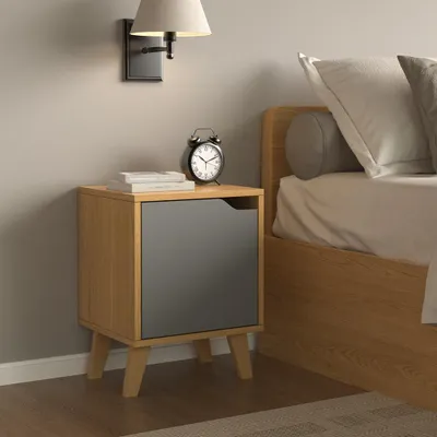 Image de Table de nuit Vicco Malu Chêne/Anthracite 2 pièces, Model 56397
