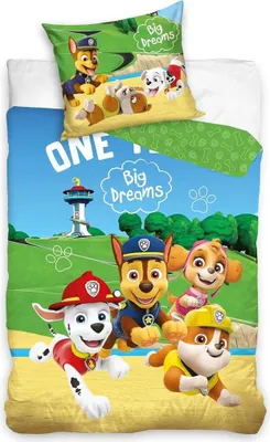 Produktbild von Paw Patrol Dare to Dream Big Bettwäsche 140 x 200 cm - 65 x 65 cm Baumwolle