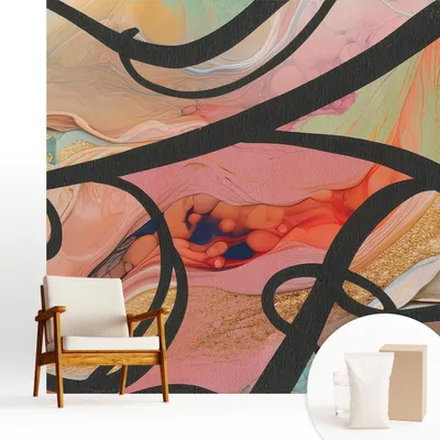 Produktbild von Fototapete  - 250x250 cm - Tapete - Wandtapete - Wandbilder - Dekofolie - Tapete Folie - Wand - Dekoration - Wohnzimmer - Farbenfrohe Bewegung